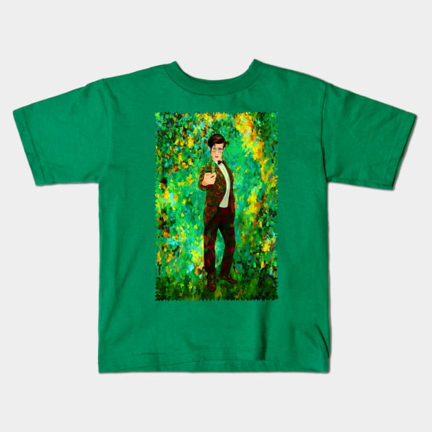 11th Doctor Abstract art Kids T-Shirt by Dezigner007